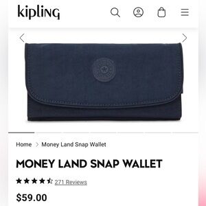 Kipling Navy Snap Wallet
